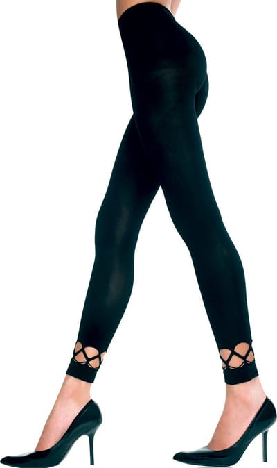 Music Legs Lange Legging Met Opengewerkte Onderkant - Zwart