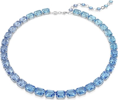 Swarovski collier Millenia 5694136 | ketting met blauwe kristallen, tennisketting stijl, luxe uitstraling, Swarovski sieraden