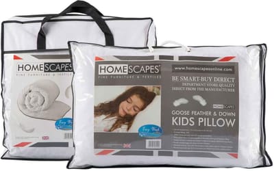 Homescapes Kinder Dekbed & Kussen Set 120x150 cm + 60x40 cm – Ganzendons & Veren – Warmteklasse 2 – OEKO-TEX® & RDS Gecertificeerd