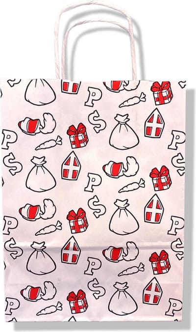 5 Luxe cadeau tasjes - Sinterklaas - A5 - Kado tasjes -