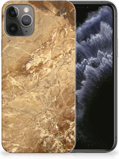 Apple iPhone 11 Pro TPU Siliconen Hoesje Marmer Creme