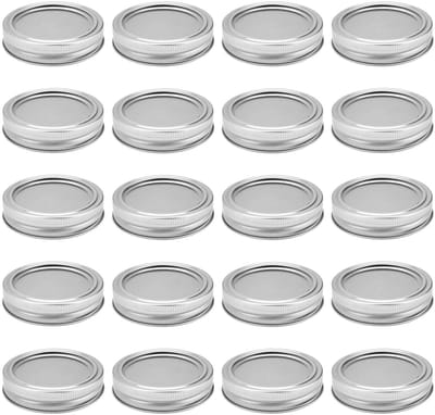 Dailygoods- Deksels 20 Stuks 70 mm - IJzeren Deksels - Schroefdeksels - Zilveren Deksels - Duurzaam - Perfect voor Potten - Potdeksel