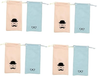 Brillenzakjes 8 Stuks - Bril etui - Bril Beschermen - Zacht Suede Materiaal - 18 x 9 cm - Diverse Kleuren