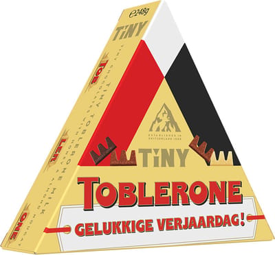 Toblerone chocolade geschenkdoos met opschrift "Gelukkige verjaardag" - Toblerone Tiny chocolademix - 248g