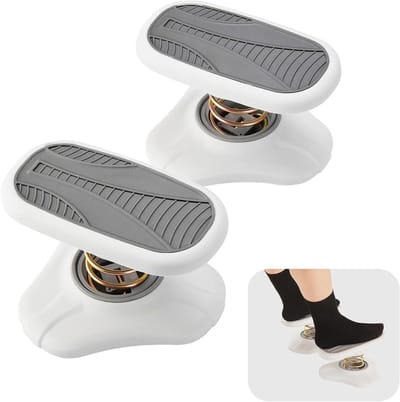 Voetsteun voor bureau - Voetenbankje ergonomisch - Ondersteuning werkplek - 360 graden draaibaar - 24x21x15 cm - Grijs