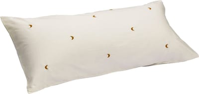 Yumeko kussensloop katoensatijn warm wit/ochre moon 40x80 - Bio, eco & fairtrade - 1 stuk