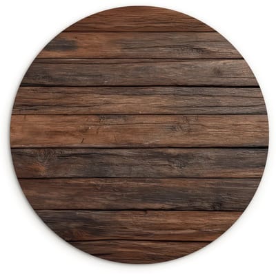WallCircle® Wandcirkel 120x120 cm - Muurcirkel Houten plankpatroon - Warmte - Natuurlijk - Muurdecoratie woonkamer - Wanddecoratie slaapkamer - Kamer decoratie accessoires - Ronde schilderijen XXL
