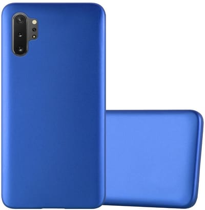 Cadorabo Hoesje geschikt voor Samsung Galaxy NOTE 10 PLUS in METAAL BLAUW - Beschermhoes gemaakt van flexibel TPU silicone Case Cover