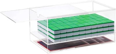 Mahjongkoffer - Opbergbox Spel - Spel Organiseren - Helder Acryl Ontwerp - 28 x 18 x 15 cm - Transparant