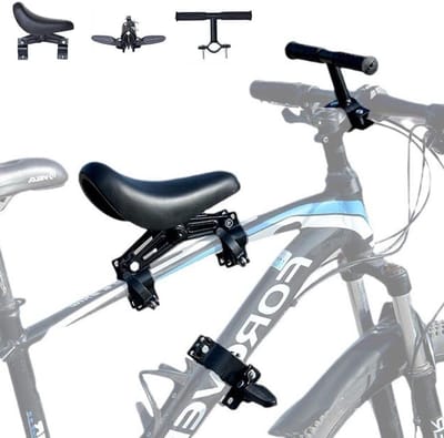 Kinder Fietszitje - Kindervoorsitting - Veilig Samen Fietsen - Met Kindervoetsteunen - Voor 2-6 Jaar - Zwart