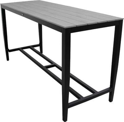 Bartafel Cyprus 200x75 cm | Grey | Polywood & Aluminium