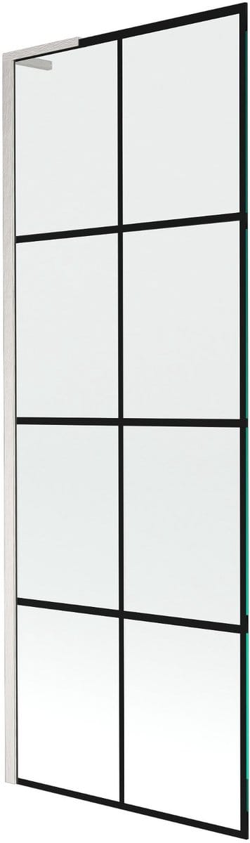 Mexen Next L badwand 1-delig 70 x 150 , zwart raster, geborsteld nikkel - 895-070-000-03-77-97