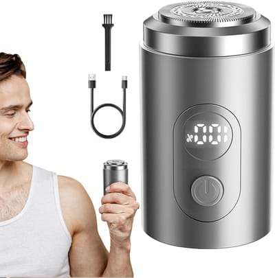 Elektrisch Scheerapparaat - Baardtrimmer Mannen - Dagelijkse Verzorging - Stil en Drijvend - Compact Ontwerp - Zilver