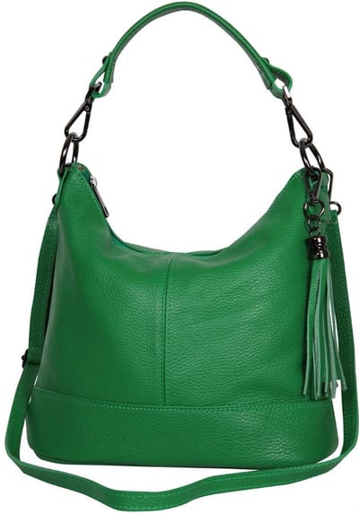 AmbraModa GLX09 - Dames handtas, schoudertas van echt leer. Groen