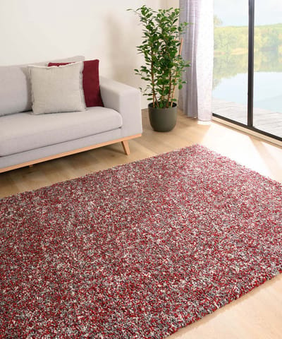 Hoogpolig vloerkleed - Blend rood/grijs 280x370