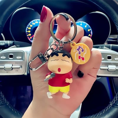 Nieuwe Kawaii Anime Cartoon Figuren Crayon Shin-chan Sleutelhangers Schattige Rugzak Hanger Sleutelhouder Sieraden Accessoires Verjaardagscadeaus brown