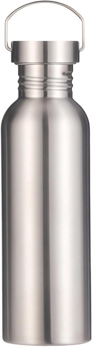 Lichtgewicht RVS Waterfles 750 ml met Isolatie, Afneembare Handgreep en Reinigingsborstel voor Trekking en Outdoor Activiteiten
