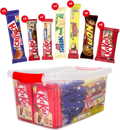 Nestlé Box - 1715g - 43 stuks met KitKat, Crunch, Galak, Lion & Nuts