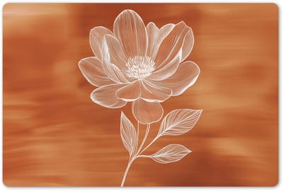 Placemats 45x30 cm - Placemat kunststof - 1 stuk - Bloem - Minimalistisch - Wit - Borden onderleggers - Decoratie voor op tafel - Keuken tafeldecoratie accessoires - Vinyl onderlegger - Tafelversiering