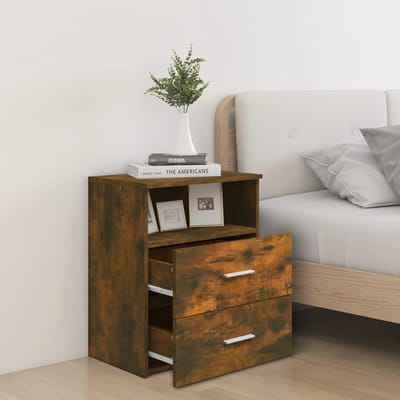 vidaXL - Nachtkastje - 50x32x60 - cm - gerookt - eikenkleurig