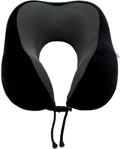 TOVBMUP Reiskussen - 360° hoofdsteun - Memory Foam - Nekkussen - Comfortabel en lichtgewicht - Geschikt om mee te slapen in vliegtuigen, auto's, treinen en thuis - Zwart