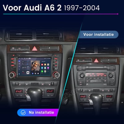 JUNSUN Autoradio Geschikt voor Audi A6 4B2 4B5 C5 (1997-2005) met Android 15, GPS Navigatie, WIFI, Bluetooth, Carplay, Android Auto, FM RDS, SWC en BOSE Systeem | 2+32GB