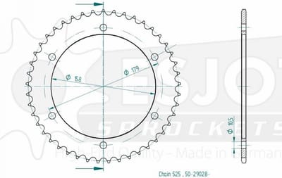 Couronne transmission Esjot pour moto Aprilia 1000 Caponord 2001 à 2007 45 dts