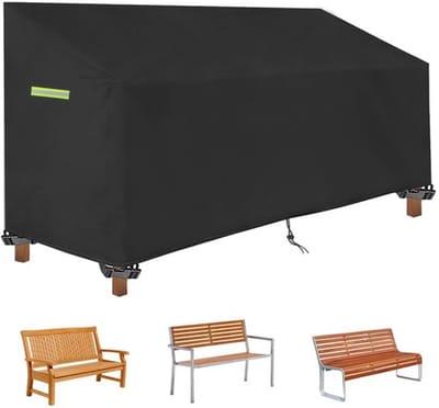 Dailygoods- Tuinbankafdekking waterdicht - Beschermhoes 420D - UV-bestendig - Oxford-stof - 135 x 67 x 65/91 cm - Fluorescerende strepen met gespen - Meubelbescherming
