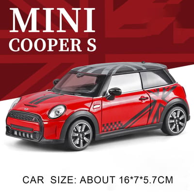 1:24 Schaal Mini Cooper S Modelauto Speelgoed Koppelstang Stuur Achterwiel Terugtrek Simulatie Voertuigen Modellen Dagelijkse Verrassingen Speelgoed