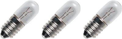 Signaallamp E10 6.3V 2W - 317 mAh - 3 stuks - T10 Gloeilamp Ø10mm - 28mm - 2500K - Dimbaar
