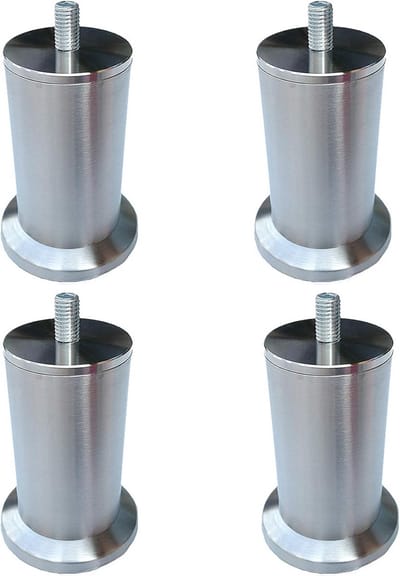 Set van 4 Ronde Meubelpoten voor Tafel en Kasten - Roestvrij Staal, Verstelbare Hoogtes, Sterk en Duurzaam