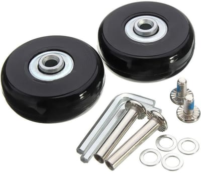 Daity 2-pack - Vervangende wielen voor bagage - 76×24mm slijtvaste stille inline skate wielen - rubberen universele wiellager reparatieset