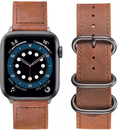 Fungus - Smartwatch bandje - Geschikt voor Apple Watch 38 / 40 / 41 mm - Series 1 2 3 4 5 6 7 8 9 SE iWatch - PU leer - Lichtbruin