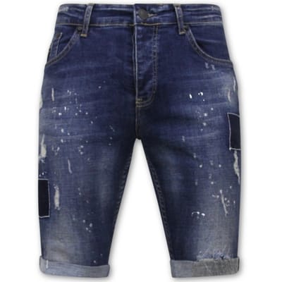 Korte Broek Slim fit Heren met Gaten -1026-SH- Blauw