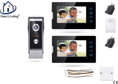Home-Locking complete deur intercom/videofoon met 2 binnen panelen.DT-2210-1-2