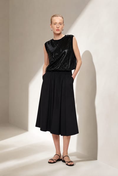Raffaele skirt technical jersey | Black - Black / XXS