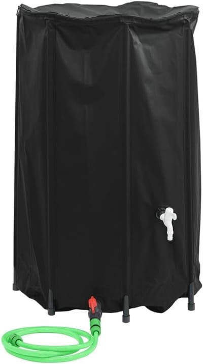 Opvouwbare Watertank - Regenton Tank - Water Opslag - Met Kraan Net - 500 Liter 80x100cm - Zwart