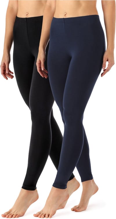 Merry Style MS-MS10-143-LE-2Pack Dames Leggings - Sport - Vrijetijdsbroek 2 Pak - Lang - Viscose - Sporbroek - Yogabroek - Zwart/Marineblauw - M