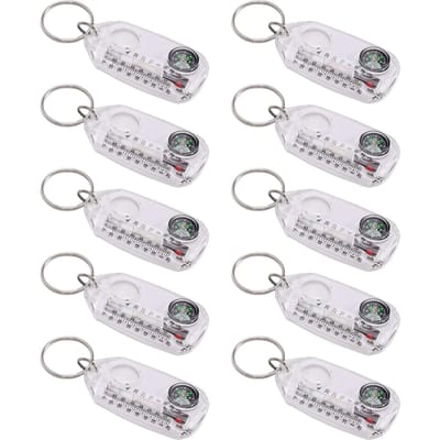 10 STUKS     en Thermometers Draagbare Multifunctionele Sleutel  Vergrootglas   Thermometer voor Wandelen Kamperen white