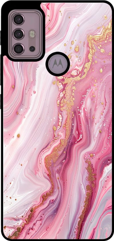 Smartphonica Telefoonhoesje Geschikt voor Motorola Moto G20 / G30 met marmer opdruk - TPU backcover case marble design - Roze geschikt voor Motorola Moto G20;Motorola Moto G30
