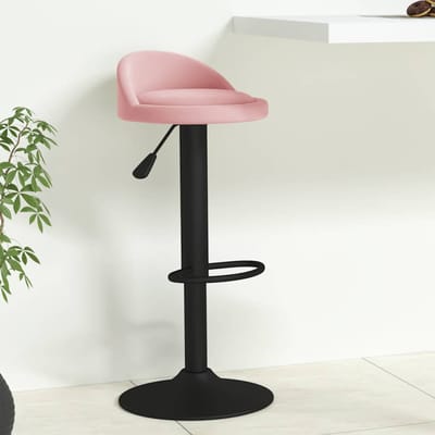 vidaXL Barkruk fluweel roze