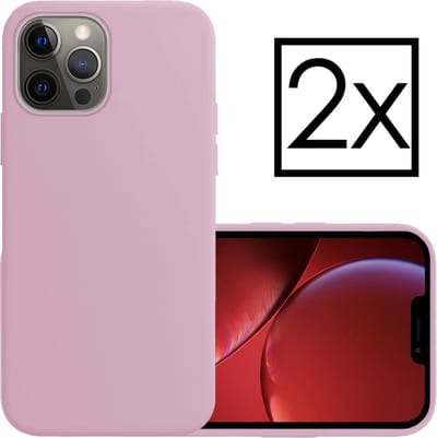 Hoesje - 2 Stuks - Geschikt voor Apple iPhone 13 Pro - Sterk & Shockproof - Case Siliconen - Back Cover - Telefoon Hoes - Lila