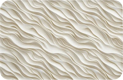 Badmat 60x40 cm - Antislip - Golven - Wit - Minimalistisch - Badmatten voor badkamer - Badkamermat - Douchemat - Badkamer mat