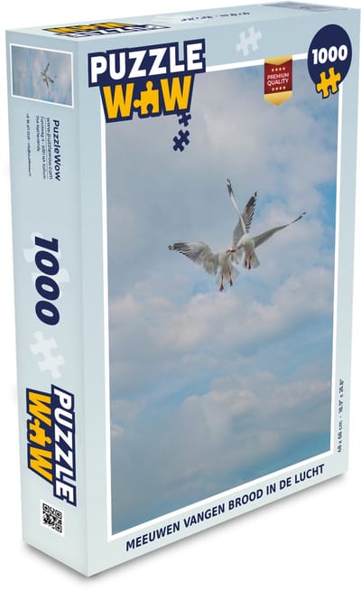 Puzzel Meeuwen - Brood - Lucht - Legpuzzel - Puzzel 1000 stukjes volwassenen
