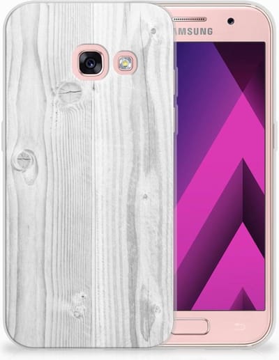 Samsung Galaxy A3 2017 Bumper Hoesje White Wood