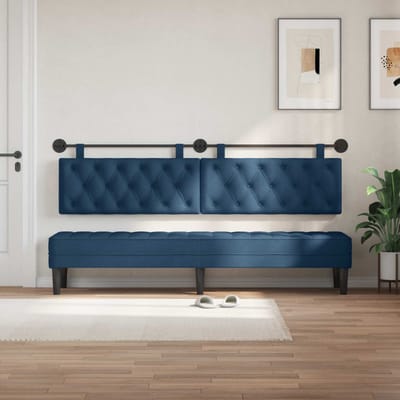 vidaXL - Hangend - hoofdbord - Blauw - Stof