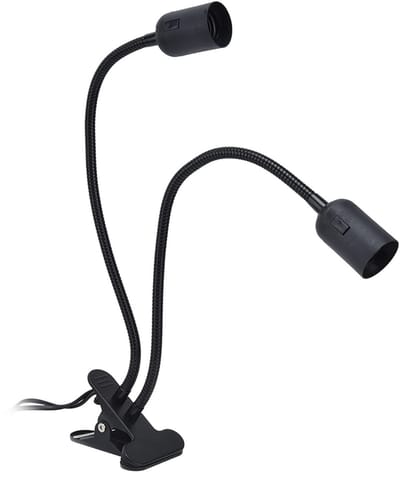 Dailygoods - Tafellamphouder E27/E26 100‑240V Onderkastverlichting Dubbelkoppige 360 ​​graden Verstelbare Cliplamphouder(#2)