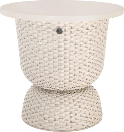 Bijzettafel - Tafel - Sidetable - Opberger - Opbergmand - Handed By Twist Diabolo Table met deksel - beige - champagne