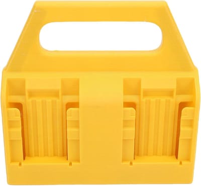 Batterijhouder - Opberghandgreep - Batterijen Organiseren - Met Handig Handvat - 17 x 15 x 5 cm - Geel