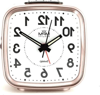 Kunststof Wekker - Analoge Klok - Wakker Worden - Stil Lopende Uurwerk - 8 x 82 cm - Roségoud